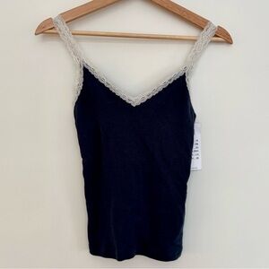 Lace Trim Navy Camisole